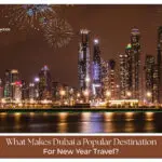 Dubai New Year celebration with fireworks