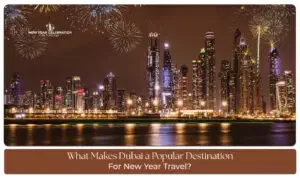 Dubai New Year celebration with fireworks