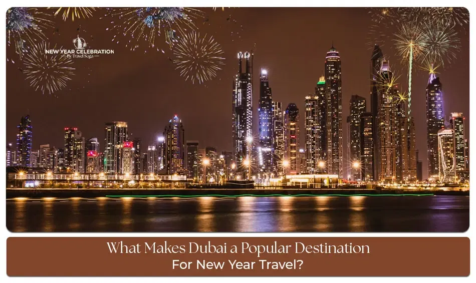 Dubai New Year celebration with fireworks