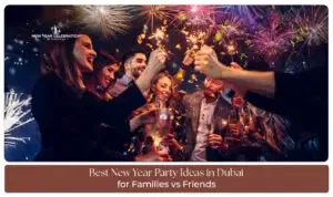 New Year party celebration in Dubai skyline