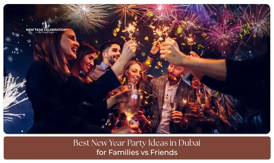 New Year party celebration in Dubai skyline